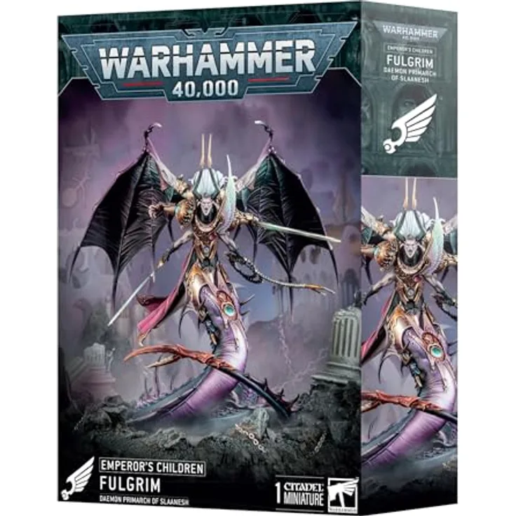Games Workshop - Warhammer 40.000 - Kaiserkinder: Fulgrim, Plastikmodellbausatz, 160 mm hoch mit 190 mm Flügelspannweite