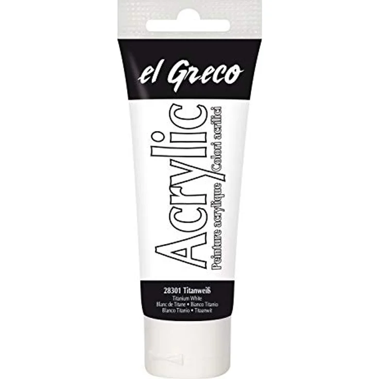 KREUL El Greco Acrylic, 75 ml Tube in titanweiß, hochpigmentierte Acrylfarbe in Studienqualität, buttrig vermalbar für pastose Malerei – Bild 1