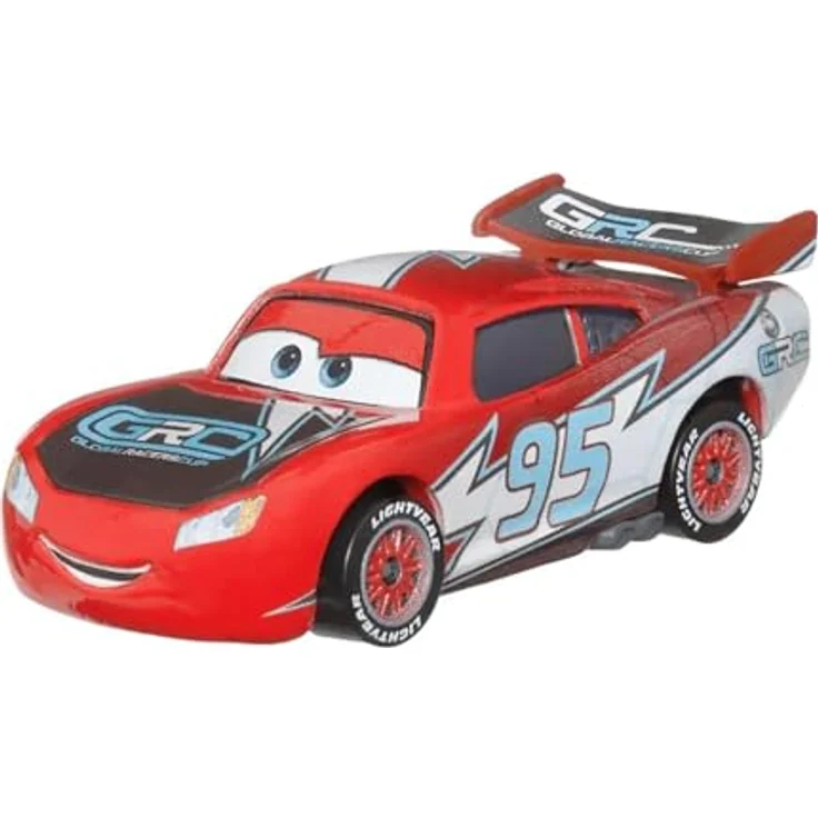 Disney Cars Lightning McQueen HTY00, Die-Cast 1:55 Spielzeug-Rennwagen im Global Racers Cup Design – Bild 2