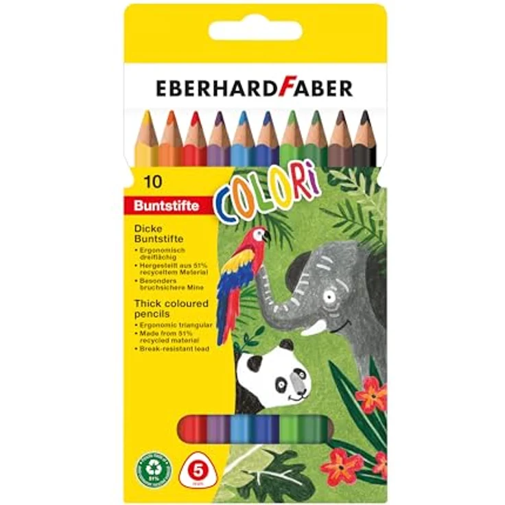 Faber Eberhard - Farbstifte dick 10er-Set bunt sortiert – Bild 2