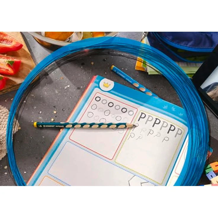 STABILO EASYgraph, Ergonomischer Dreikant-Bleistift für Linkshänder, mit rutschfesten Griffmulden, HB/2B Härtegrade, in 5 Farben erhältlich – Bild 5