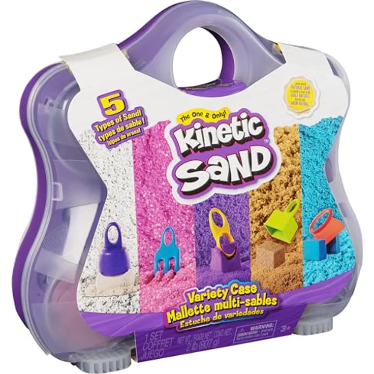 Spin Master Kinetic Sand Farbspiel Koffer, 1 kg, kreativer Bastelsand für haptisches Spielen – Bild 10