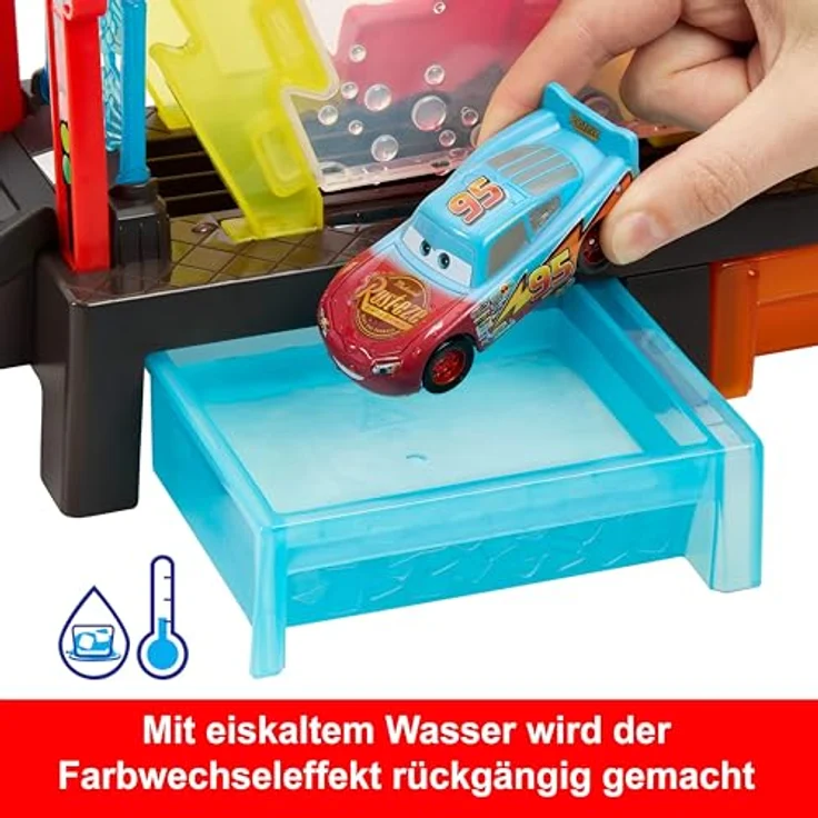 Disney Pixar Cars Color Changers Lightning McQueen Autowaschanlage, interaktives Spielset mit Farbwechseleffekt – Bild 5