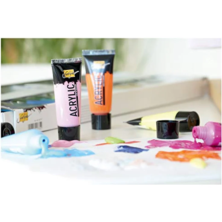 KREUL Solo Goya Acrylic Effektfarben Set, 8 hochpigmentierte Acrylfarben in 20 ml Tuben, wasserbasierte, schnell trocknende und gut deckende Malfarbe – Bild 4