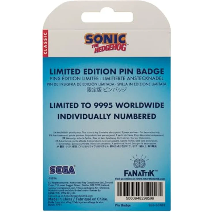Fanattik Sonic The Hedgehog Pin-Abzeichen, limitiert auf 9.995 Stück, mit Sonic, Tails und Knuckles, offiziell lizenziert – Bild 3