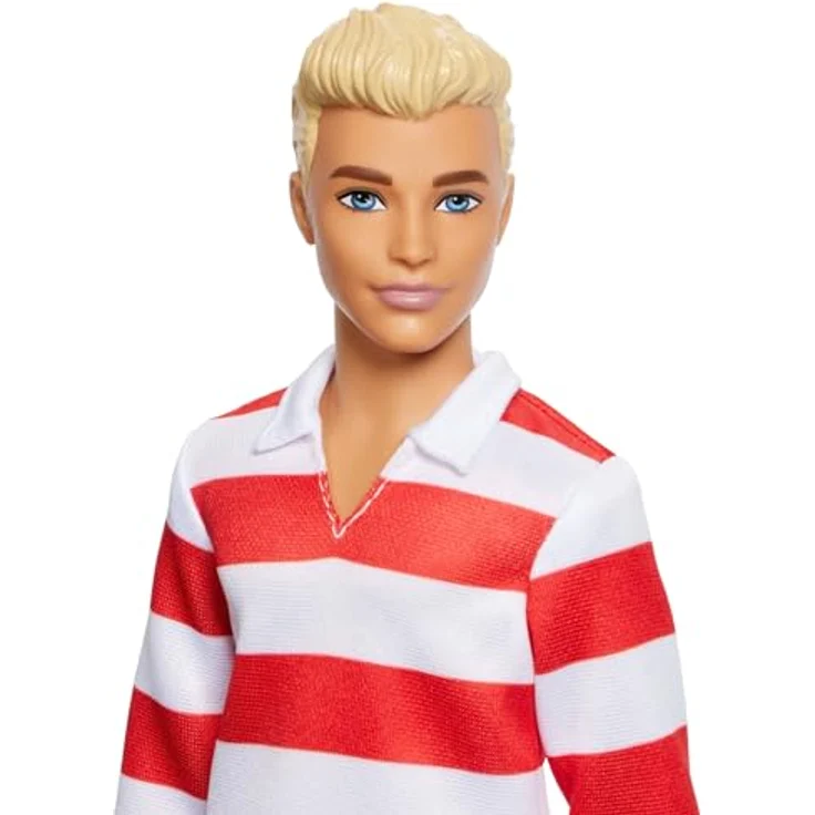 Mattel® Anziehpuppe Barbie Fashionista Ken-Puppe, blonder Ken im rot-weißen Polohemd, HYV01 – Bild 2