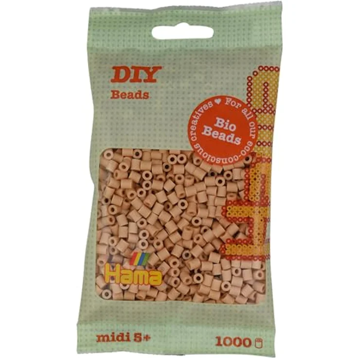 Hama Bügelperlen Beutel mit 1000 Bio Midi-Bügelperlen beige – Bild 1