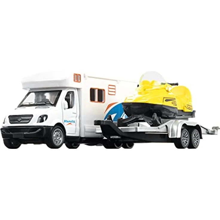 Toi-Toys Metal Pull Back Camper mit Anhänger und Snowmobile, geeignet für Kinder ab 3 Jahren – Bild 4