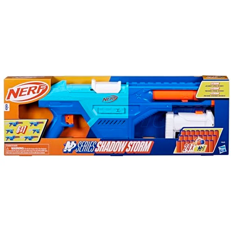 Nerf N Series Shadow Storm-Dart Blaster, 6 in 1 Blaster mit abnehmbaren Stock, Barrel und Sight, 24 Nerf N1 Darts, kompatibel mit Nerf N Series, ab 8 Jahren – Bild 2