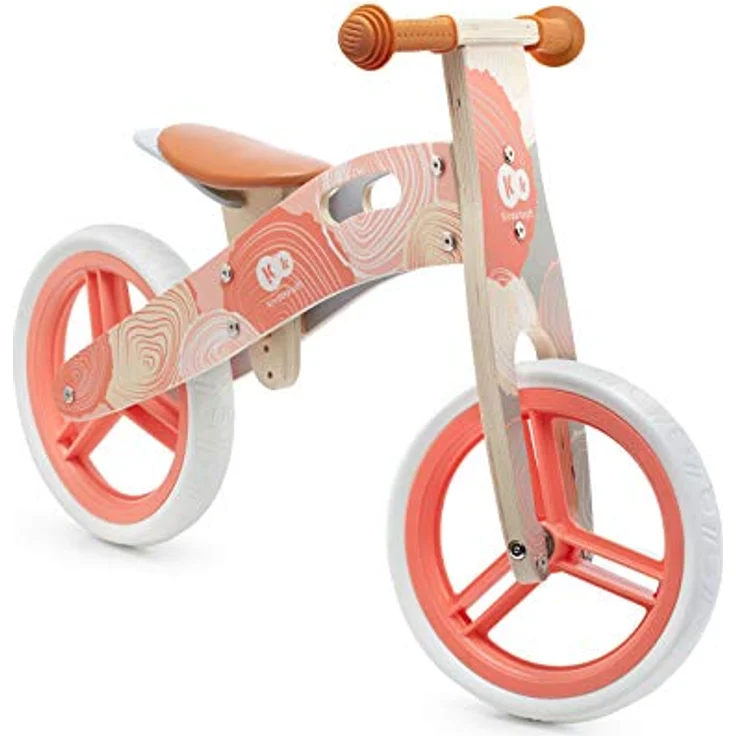 Kinderkraft Laufrad Runner, Lernlaufrad, Kinderlaufrad aus Holz, Kinderrad mit Tragegriff, 12 Zoll Räder, ab 3 Jahre, Corail – Bild 2