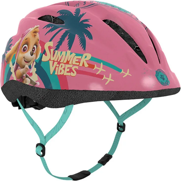 Seven Polska Kinderfahrradhelm "PAW PATROL Girls", altrosa, verstellbar, leicht, Belüftungslöcher