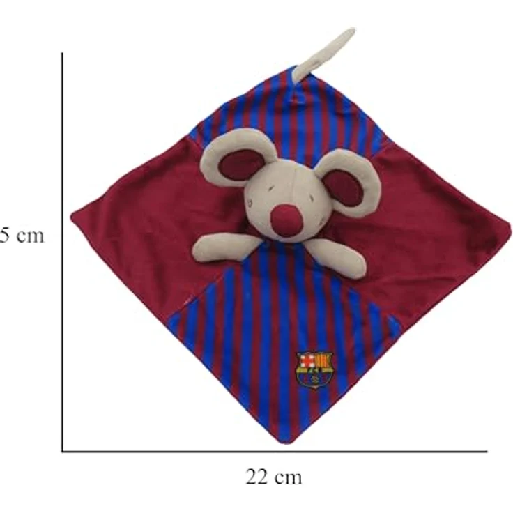 FC Barcelona Doudou Schmusetuch, weiches Kuscheltuch für Kinder, rot, One Size, 22 × 22 cm – Bild 4