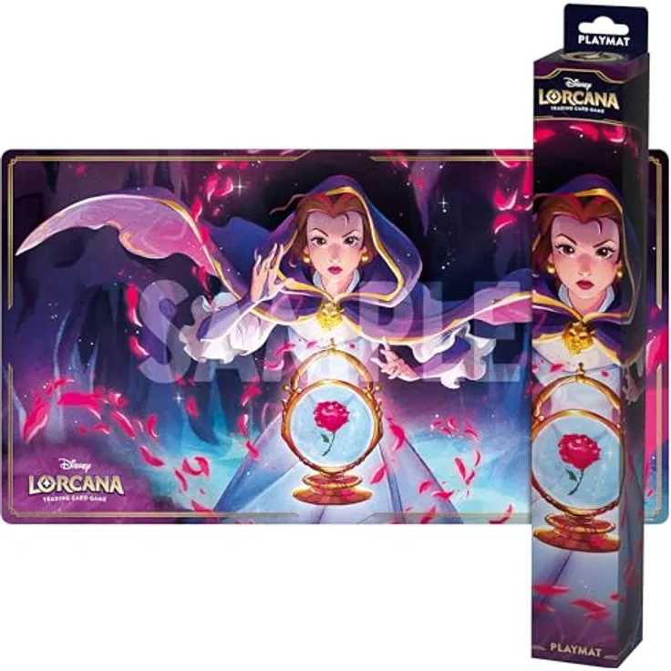 Ravensburger Spielverlag Disney Lorcana: Set 5 Shimmering Skies Playmat Belle, beeindruckende Spielmatte mit mystischem Glanz, 609 mm x 342 mm