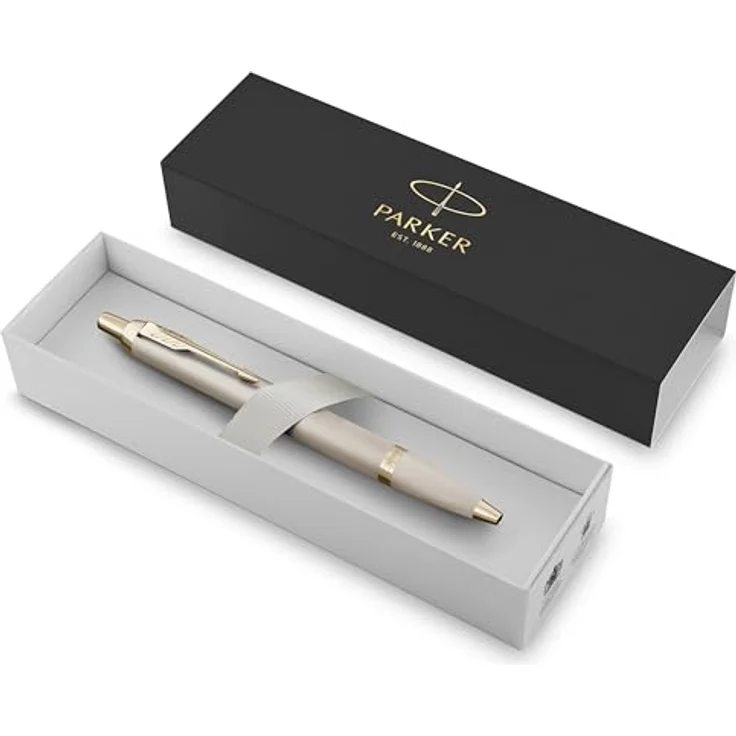Parker Pen IM Monochrome Champagne, Kugelschreiber mit PVD-Beschichtung, metallic, blau, M – Bild 2