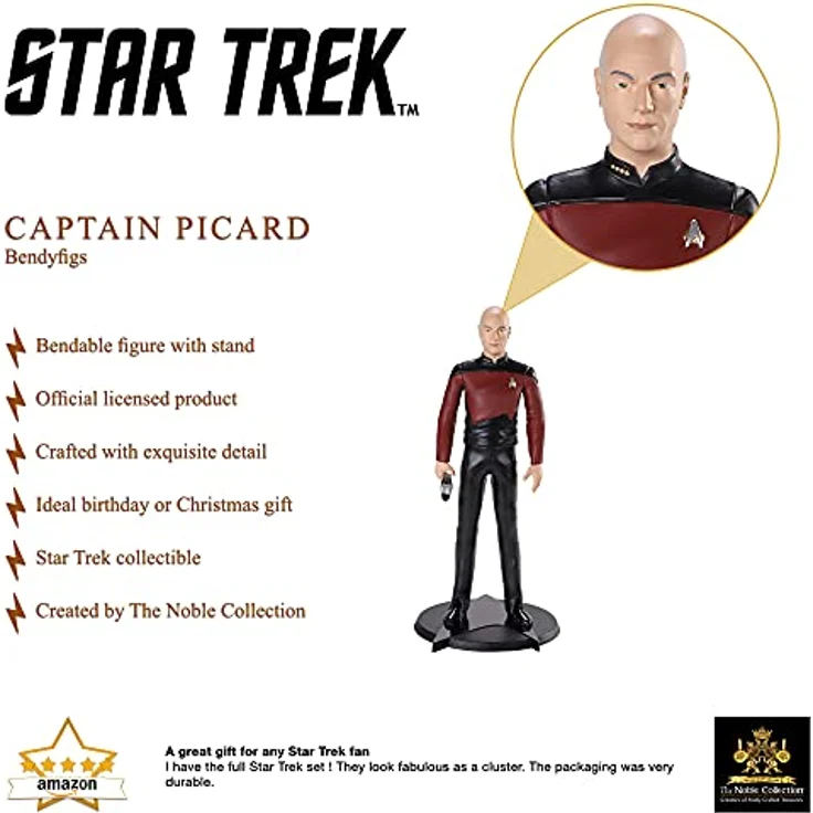 The Noble Collection Star Trek The Next Generation Capt. Picard Bendyfig – Bild 3