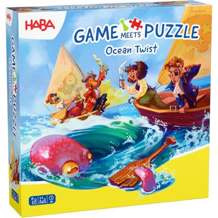 HABA Game Meets Puzzle – Ocean Twist, Brettspiel zum Puzzeln und Schatzsuchen – Bild 1