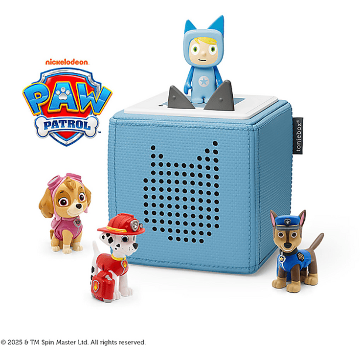 BOXINE Paw Patrol Toniebox Starterset, hellblau mit Kreativ-Tonie und 90 Minuten Speicherplatz