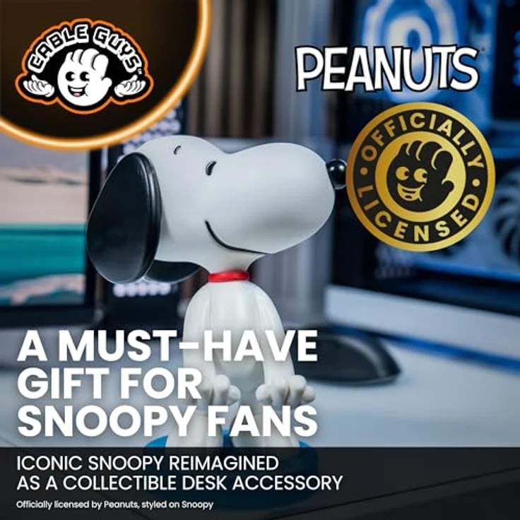 Exquisite Gaming Cable Guys Uchwyt na kontroler i telefon Peanuts Snoopy mit Ladekabel, Sammlerfigur – Bild 5