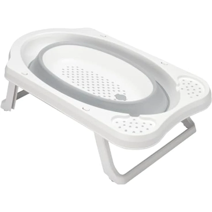 keeeper Faltbare Babywanne Maja, 33 l Kapazität, Ab 0 bis ca. 12 Monate, 48 x 82 x 23,5 cm, Grau (Nordic Grey) – Bild 4