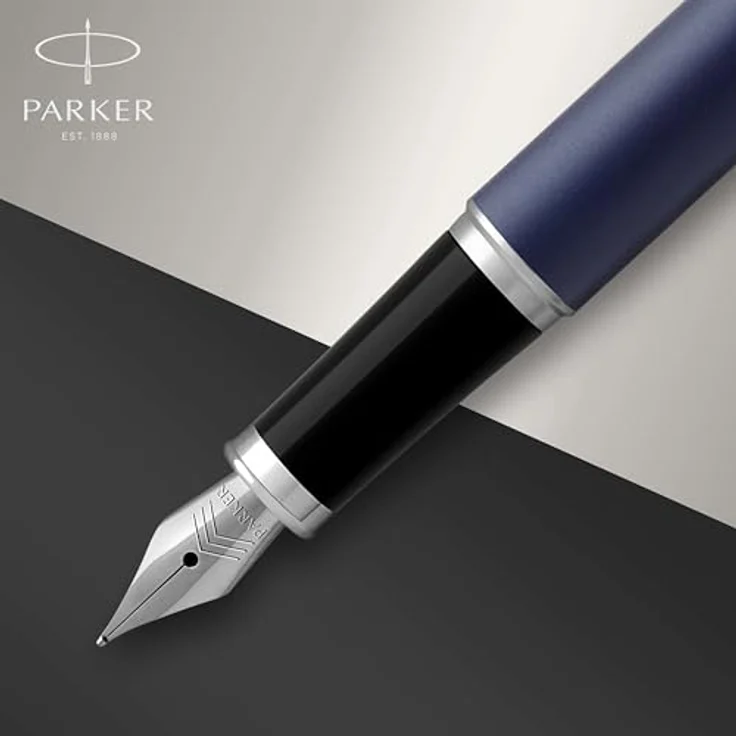 Parker Pen IM Matte Blue C.C., Hochprofessioneller Schreibstift mit stabiler Edelstahlfeder, Blau – Bild 4