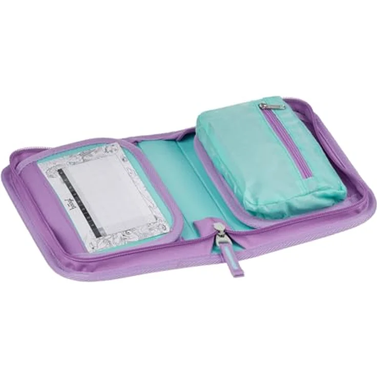 Baagl Federmäppchen für Mädchen - Einetagiges Schüleretui mit robustem YKK-Reißverschluss und Fächern für Schreibwaren - Lavender – Bild 3