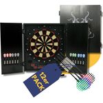 BEST SPORTING Dartscheibe elektronisch Glasgow I LED-Anzeigen & Soundeffekte I Dartboard Kabinett - für 8 Spieler