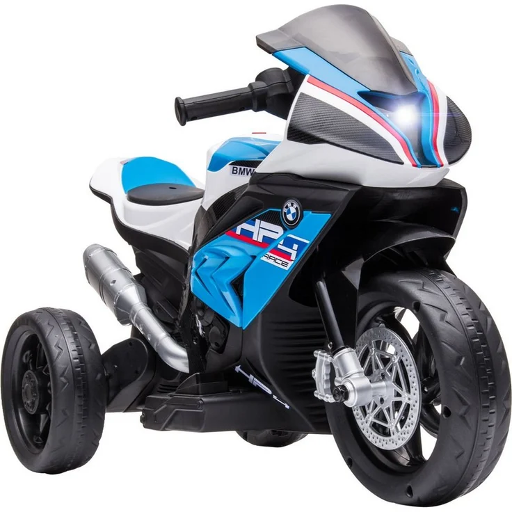HOMCOM Elektro-Kindermotorrad Kindermotorrad, Elektromotorrad, Karbonoptik, 3 Musikmodi, inkl. Akku und Ladegerät, Blau – Bild 1
