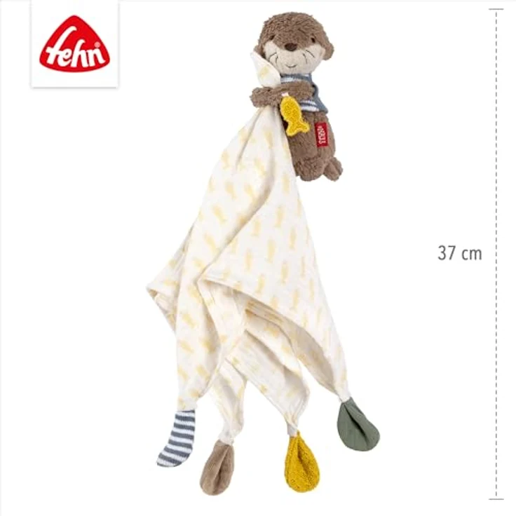 Fehn Musselin-Schmusetuch Otter – Einschlafhilfe & Stofftier-Schnuffeltuch mit Baumwolle-Musselintuch für Babys, 37 cm, Plüsch & Strick, waschbar bei 30°C - Preisvergleich – Bild 4