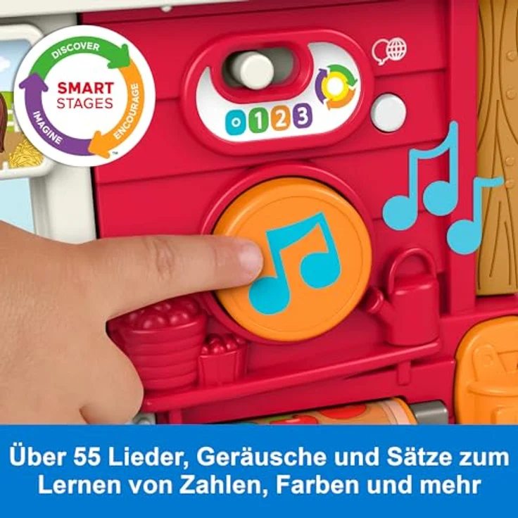 Fisher-Price® Little People Bauernhof Lernspielzeug mit Sound, interaktives Spielset, 50+ Lieder, mehrsprachig (D, F, E, I, DU) – Bild 4