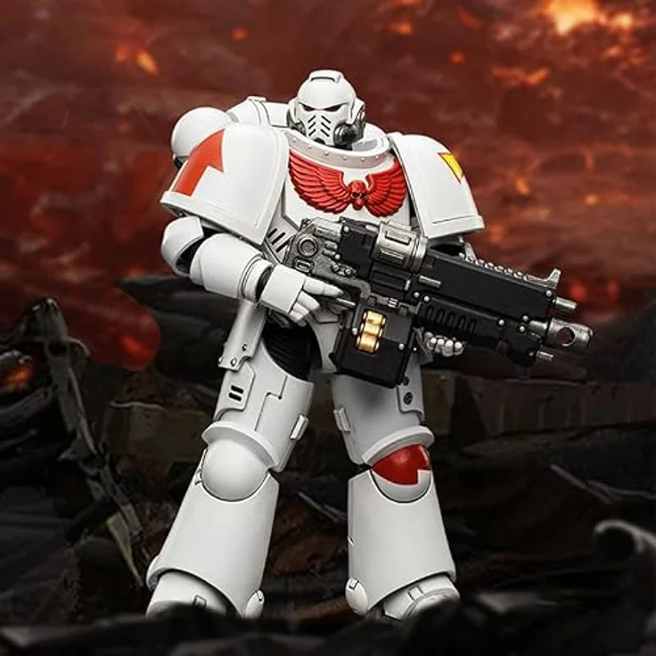 Joy Toy Warhammer White Scars Intercessor Figur, 12 cm, beweglich mit Bolzengewehr und Kettenschwert – Bild 9