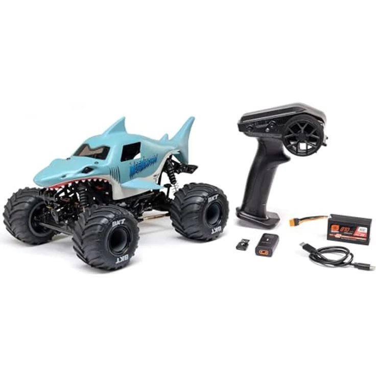 LOSI Mini LMT Megalodon Monster Jam Truck 2S 4x4 RTR Bürstenmotor, inkl Akku und Ladegerät – Bild 1