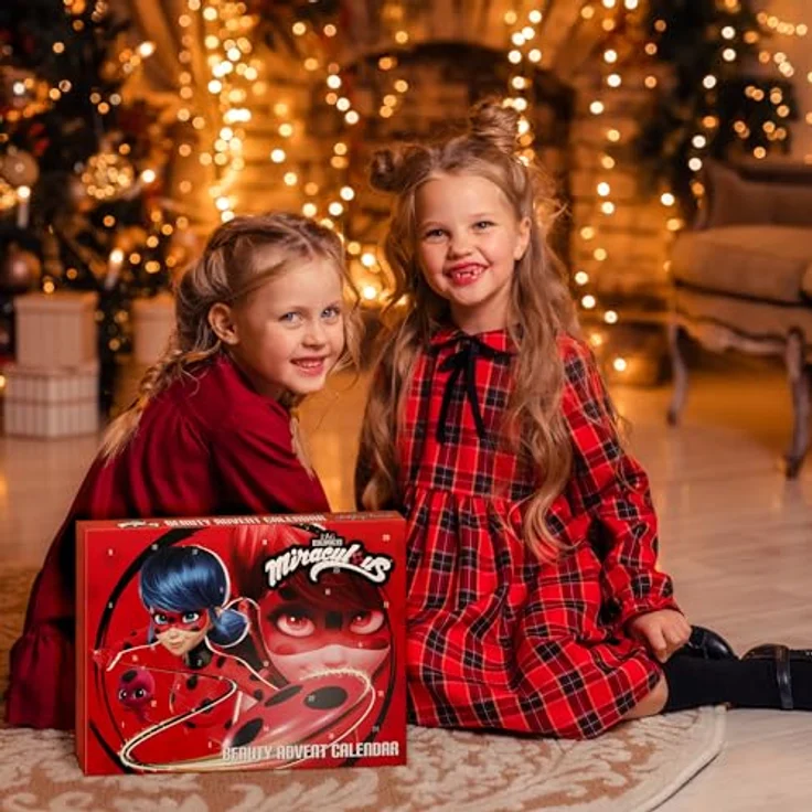 Miraculous Marinette's Favorits Beauty Advent Calendar, Adventskalender mit Make Up und Kosmetik Produkten, Weihnachtskalender mit Lady Bug und Cat Noir, für Kinder ab 6 Jahren, Heldenhaftes Design – Bild 3