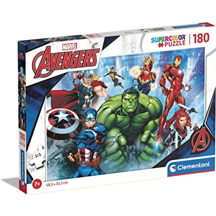 Clementoni 29778 The Avengers Supercolor Puzzle, 180 Teile für Kinder ab 7 Jahren, Mehrfarbig, Made in Italy, 48,5 x 33,5 cm – Bild 1