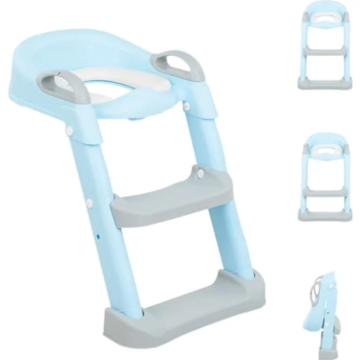 Kikkaboo Toilettenaufsatz Lea, Leiter, Toilettensitz, Griffe, Stufen verstellbar, Farbe:hellblau – Bild 2