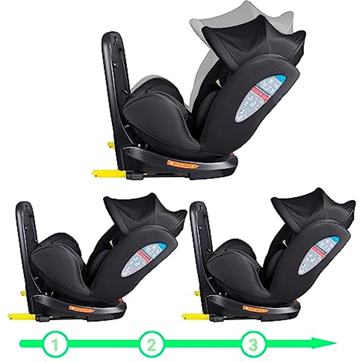 XOMAX Autokindersitz Selena, mit 360° Drehfunktion, Isofix und verstellbarer Kopfstütze, blau – Bild 5