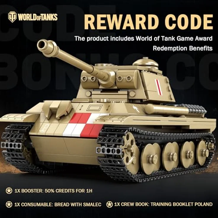 Reobrix Pudel Panzer-Bausteinset 77034, Militär-Panzermodell im Maßstab 1:23 mit 969 Teilen, autorisiert von World of Tanks, ab 14 Jahren – Bild 4