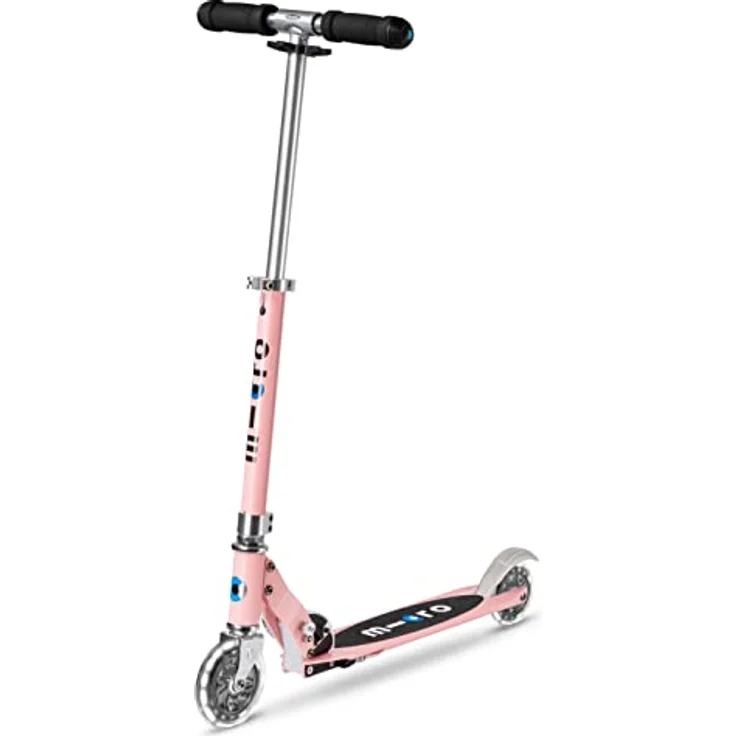 MICRO micro Sprite LED Kinder Kinderscooter | Cityroller mit LED-Rollen | klappbar und höhenverstellbarer Lenker | ab 5 J. | Tretroller Farbe neon Rose – Bild 1