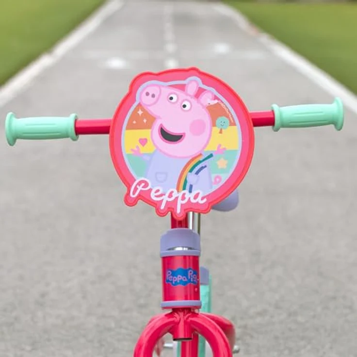 Peppa Pig Balance-Fahrrad ohne Pedale, 70 x 41 x 50 cm, höhenverstellbar, max. 20 kg, 2 pannensichere Gummiräder, offizielle Lizenz, ab 2 Jahren (77756) – Bild 3