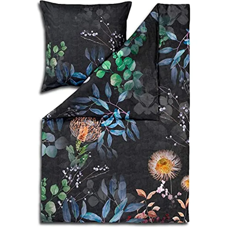 ESTELLA Mako-Satin Bettwäsche Midnight Multicolor 1 Bettbezug 135 x 200 cm + 1 Kissenbezug 80 x 80 cm