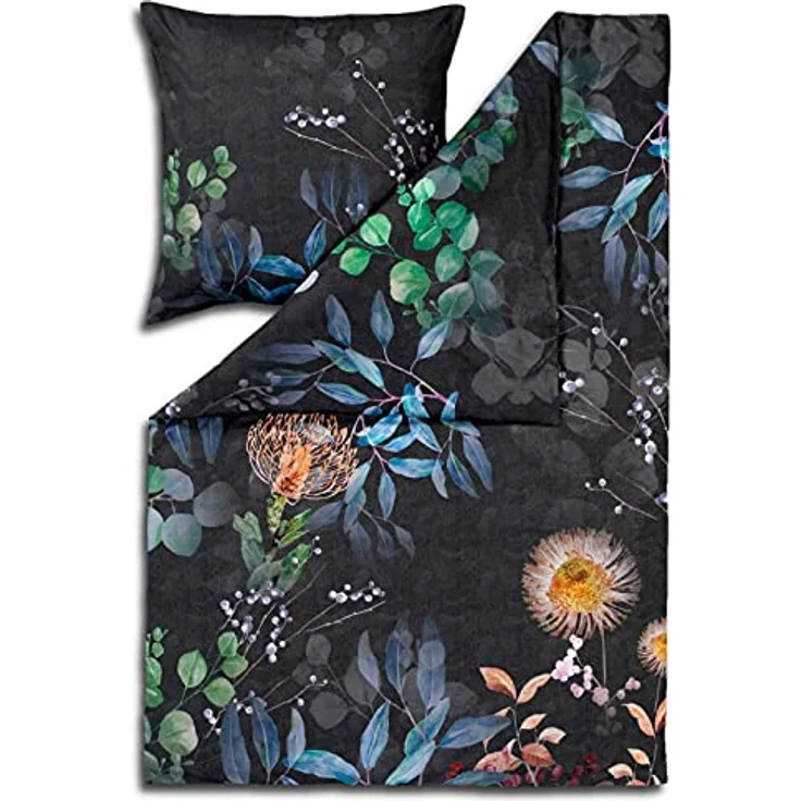ESTELLA Mako-Satin Bettwäsche Midnight Multicolor 1 Bettbezug 135 x 200 cm + 1 Kissenbezug 80 x 80 cm – Bild 1