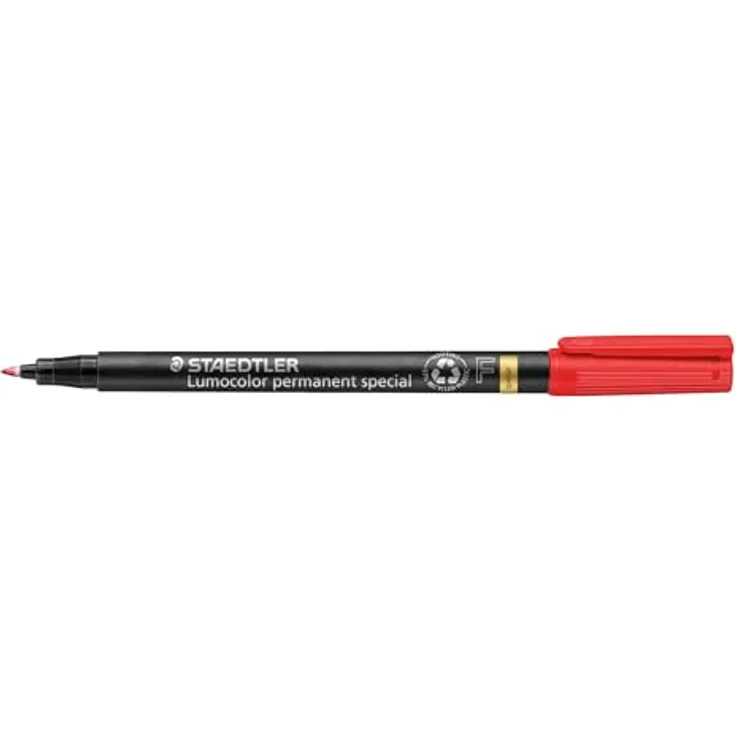 Staedtler Lumocolor special F, Folienstift Schwarz und Rot, 0.60 mm, wischfest und wasserfest, 10er Pack – Bild 2