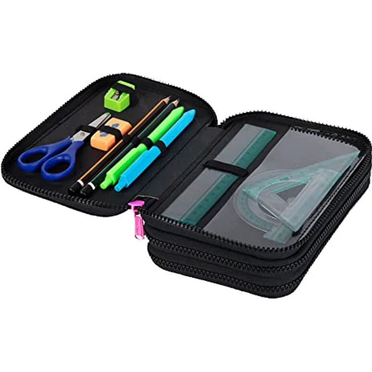 CoolPack 3-Fach Mäppchen XXL Federmappe Galaxy Schwarz, 44-teilig gefüllt, wasserabweisend mit hochwertigen Reißverschlüssen – Bild 5