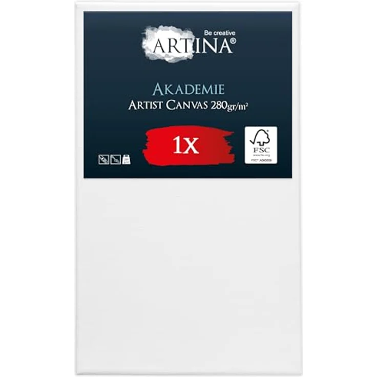 Artina Keilrahmen Leinwand 90x150 cm, bespannt mit 100% Baumwolle, weiß, für Acrylfarben, FSC® zertifiziert – Bild 1