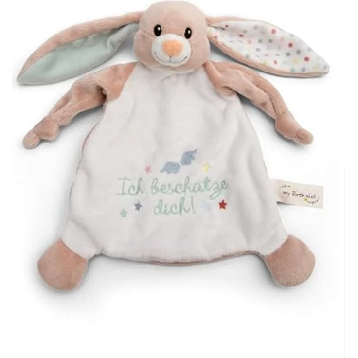 NICI Schmusetuch Hase Fjella Ich beschütze Dich 25x25cm - rosa - Kuscheltuch für Babys & Kleinkinder, Baby Kuscheltier Schnuffeltuch für Mädchen & Jungen – Bild 1