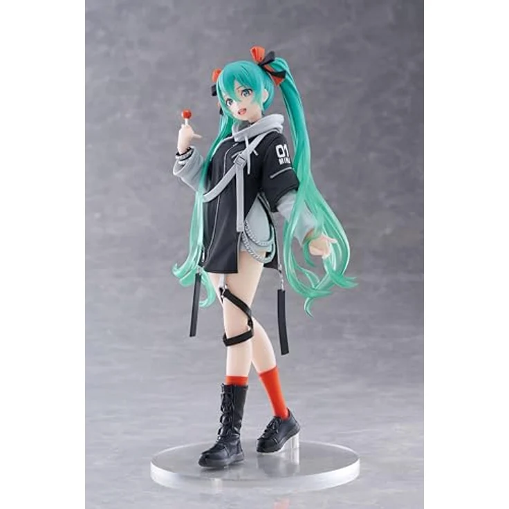 Taito Prize - Hatsune Miku - Fashion (PUNK Ver.), PVC Statue, 18 cm, detailreiche Sammlung – Bild 3