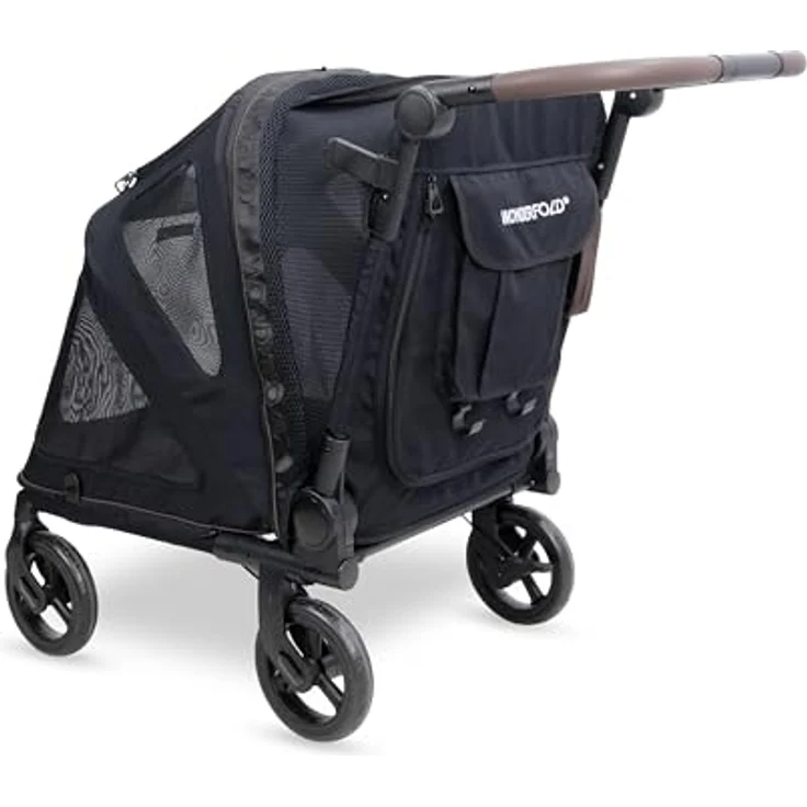 Wonderfold PFM Pet Medium Premium Flat Fold Stroller, Tier-Buggy in Schwarz, Textil, 55x106.70x70.6 cm, für Baby on Tour – Bild 3