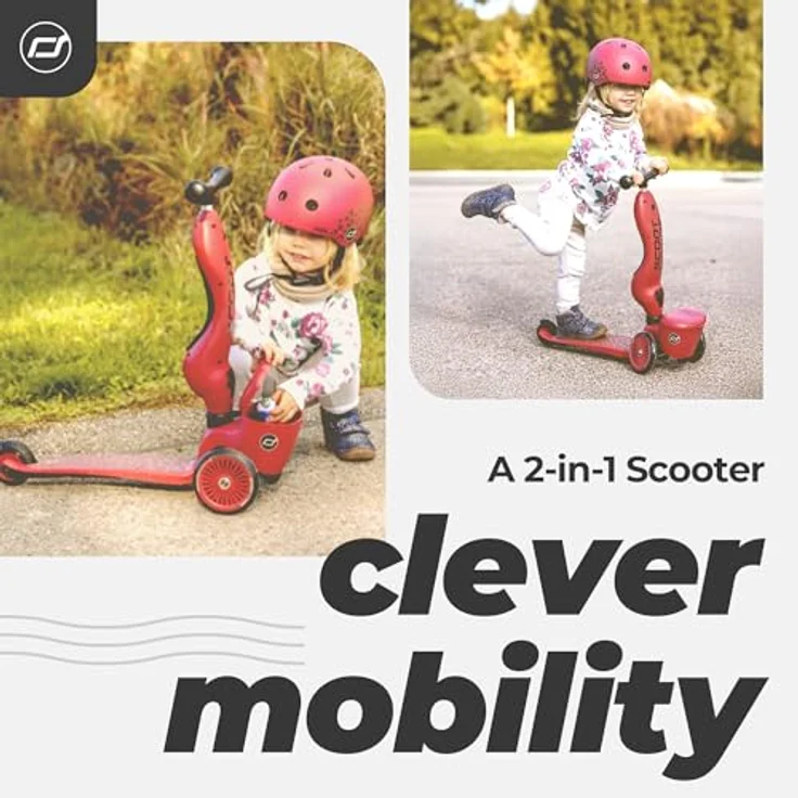 Scoot & Ride Highwaykick 1 Lifestyle Kickboard mit Sitz und Aufbewahrungsbox Kinderroller Scooter 2in1 Laufrad ab 1 2 Jahren mitwachsender Lenker Höhenverstellbar werkzeuglos Wildcat – Bild 2