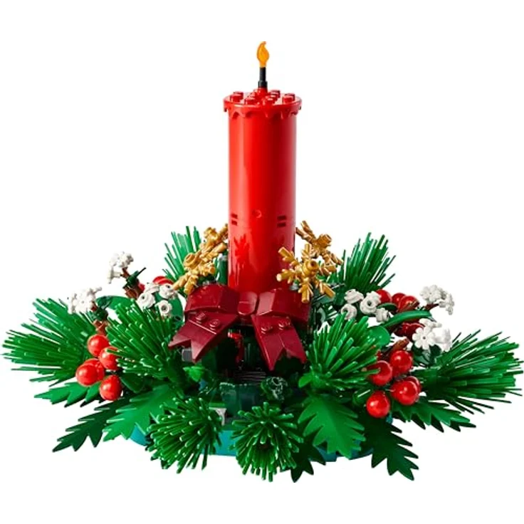 LEGO Iconic 40743 Weihnachtsgesteck Bausatz, festliche Weihnachtsdeko mit roter Kerze und bunten Details, mehrfarbig – Bild 2