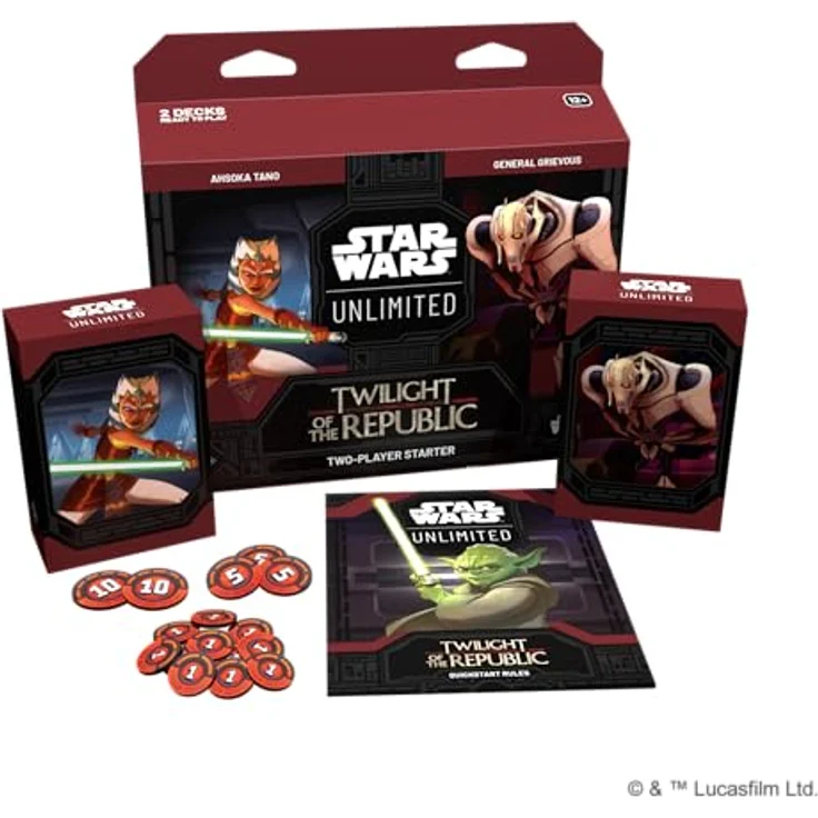 Fantasy Flight Games Star Wars Unlimited Twilight of the Republic Deck Englisch, Zwei-Spieler-Starterset, Ahsoka Tano und General Grievous enthalten – Bild 3