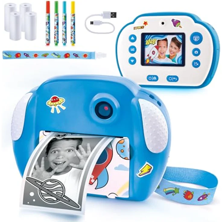 Canal Toys Appareil Photo Instantane, Kinderkamera mit 12 MP Auflösung und 1080p Videoaufnahme, blau – Bild 6